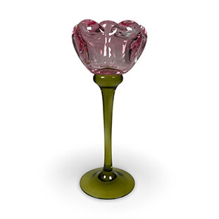 CANDLE HOLDER ROSE PINK L