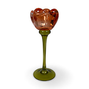 CANDLE HOLDER ROSE ORANGE L