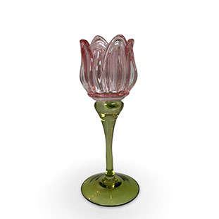 CANDLE HOLDER TULIP PINK