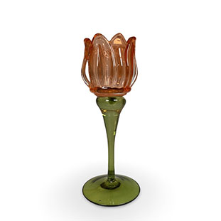 CANDLE HOLDER TULIP ORANGE