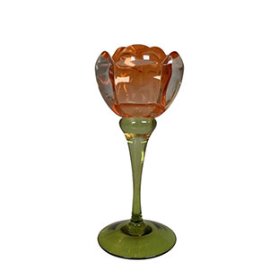 CANDLE HOLDER ROSE ORANGE