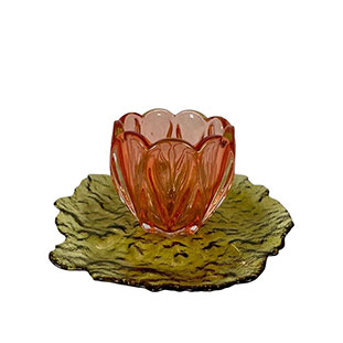 CANDLE HOLDER NYMPHAEA ORANGE