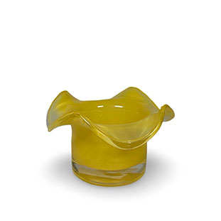 CANDLE HOLDER FLOUNCE YELLOW