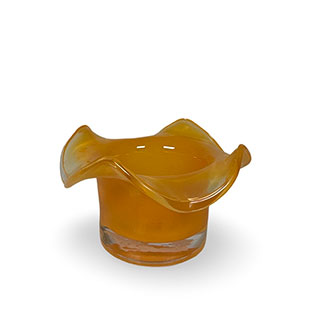 CANDLE HOLDER FLOUNCE ORANGE