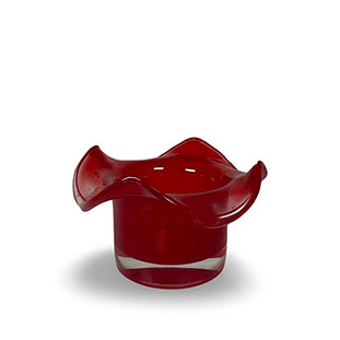 CANDLE HOLDER FLOUNCE RED