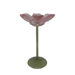 CANDLE HOLDER PETAL PINK L