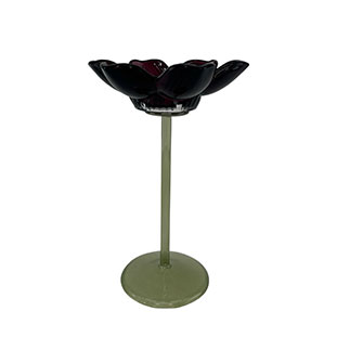 CANDLE HOLDER PETAL BURGUNDY L
