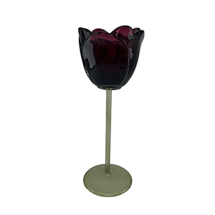 CANDLE HOLDER TULIA BURGUNDY L