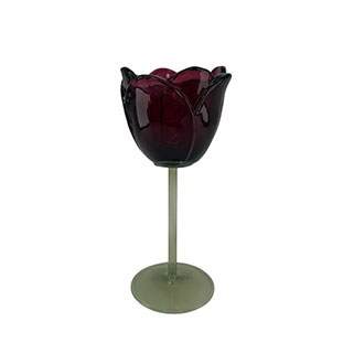 CANDLE HOLDER TULIA BURGUNDY S