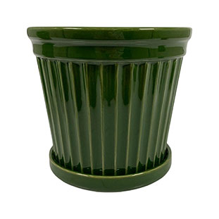POT TERRA STRIPE GLAZE GREEN XLARGE