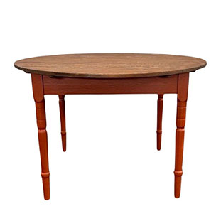 ROUND TABLE KRISTINA LIN VALNÖT/RÖDOCKRA