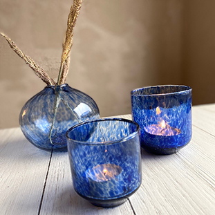 CANDLE HOLDER SWEET BLUE SMALL