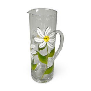 HANDPAINTED JUG BLOOMY WHITE