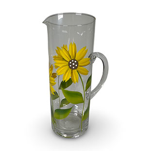 HANDPAINTED JUG BLOOMY YELLOW