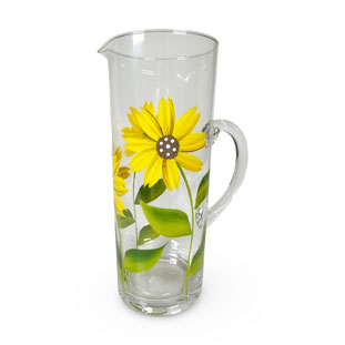 HANDPAINTED JUG BLOOMY YELLOW