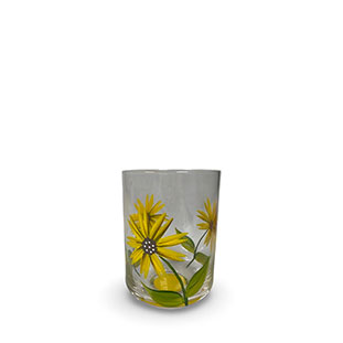 HANDPAINTED GLASS BLOOMY YELLOW