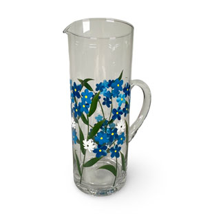 HANDPAINTED JUG BLOOMY BLUE