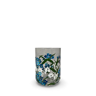 HANDPAINTED GLASS BLOOMY BLUE