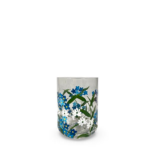 HANDPAINTED GLASS BLOOMY BLUE