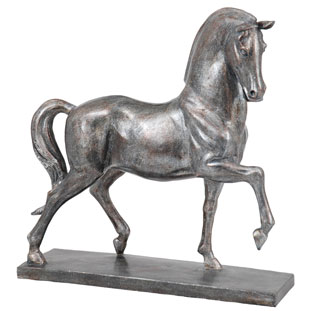 STATUE HORSE AMIRAL SILVER
