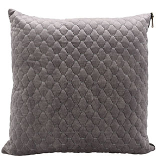 CUSHION COVER ALEGRA QUILTED 45X45CM LIGHT GREY