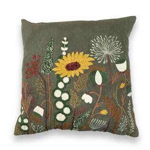 CUSHION COVER HELIANTHUS GREEN