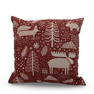 CUSHION COVER SNOW STORM RED