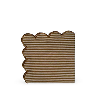 NAPKIN SCALLOP STRIPE MUSTARD