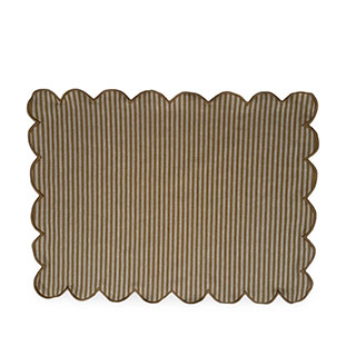 PLACE MAT SCALLOP STRIPE MUSTARD