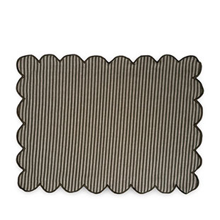 PLACE MAT SCALLOP STRIPE OLIVE