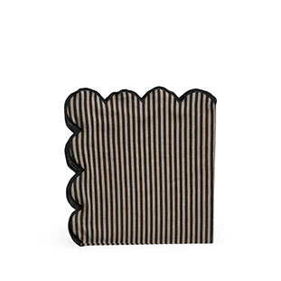 NAPKIN SCALLOP STRIPE CHARCOAL