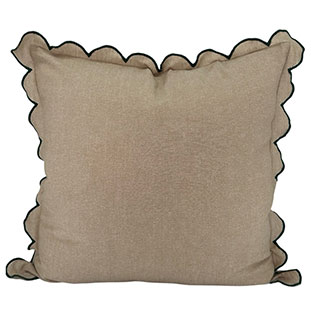 CUSHION COVER SCALLOP EDGE GREEN