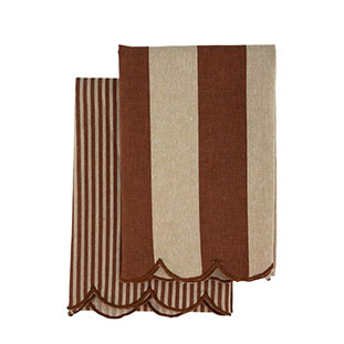 KITCHEN TOWEL SCALLOP RUST 2ass