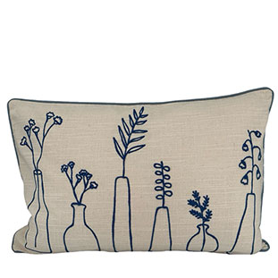 CUSHION COVER OUTLINE BLUE