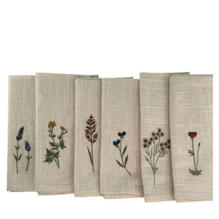 NAPKIN OUTLINE FLORAL 6ass