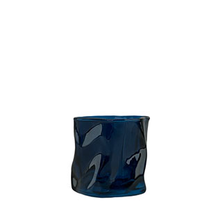 CANDLE HOLDER CRINKLE DARK BLUE