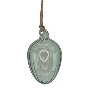 HANGING EGG SHEERE SWIRL SMOKE GREEN S