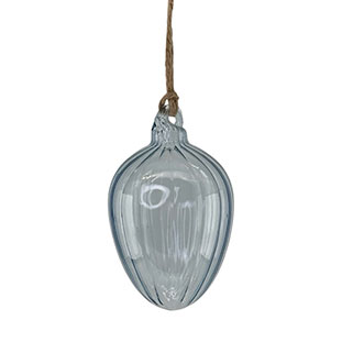 HANGING EGG SHEERE SWIRL LIGHT BLUE S