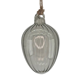 HANGING EGG SHEERE SWIRL LIGHT GREY L