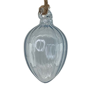 HANGING EGG SHEERE SWIRL LIGHT BLUE L