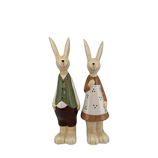 DECORATION DRESSED BUNNY GREEN 2ass