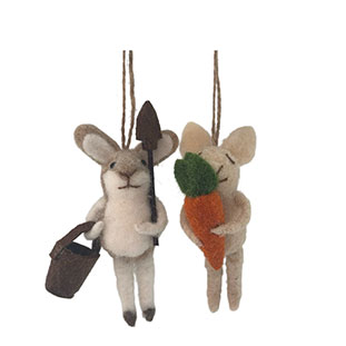 HANGING BUNNY WOOLY NATURAL 2ass