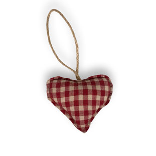 HANGING HEART RED CHECKS SMALL