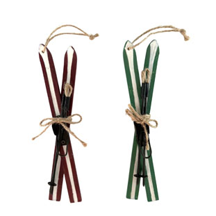ORNAMENT GLIDER SKIS 2mix GREEN RED