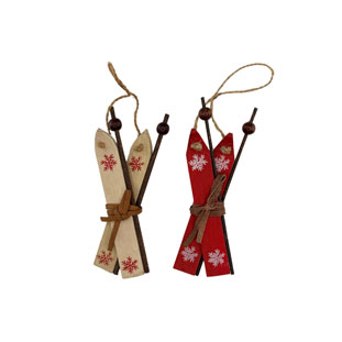 ORNAMENT GLIDER SKIS 2mix RED WHITE