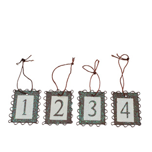 DECORATION ADVENT SIGNS 4/SET