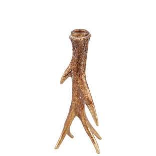 CANDLE HOLDER ANTLER GOLD SMALL