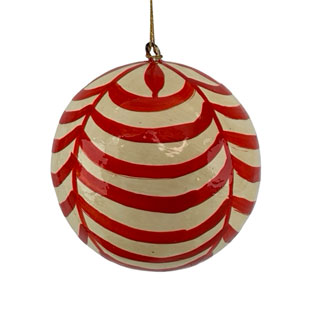 HANDPAINTED ORNAMENT BIRK RED