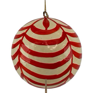 HANDPAINTED ORNAMENT BIRK RED