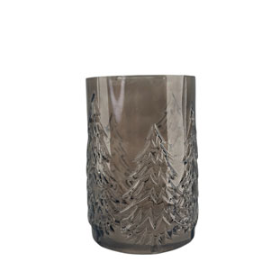 GLASS VASE / CANDLE HOLDER TREE GREY